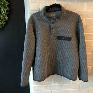 Marine Layer Corbet's Quilted Pullover - Charcoal/Grey, Men’s Large